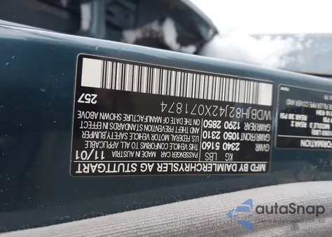 2002 Mercedes-Benz E 320 4M из США, поврежденный, VIN WDBJH82J42X071874